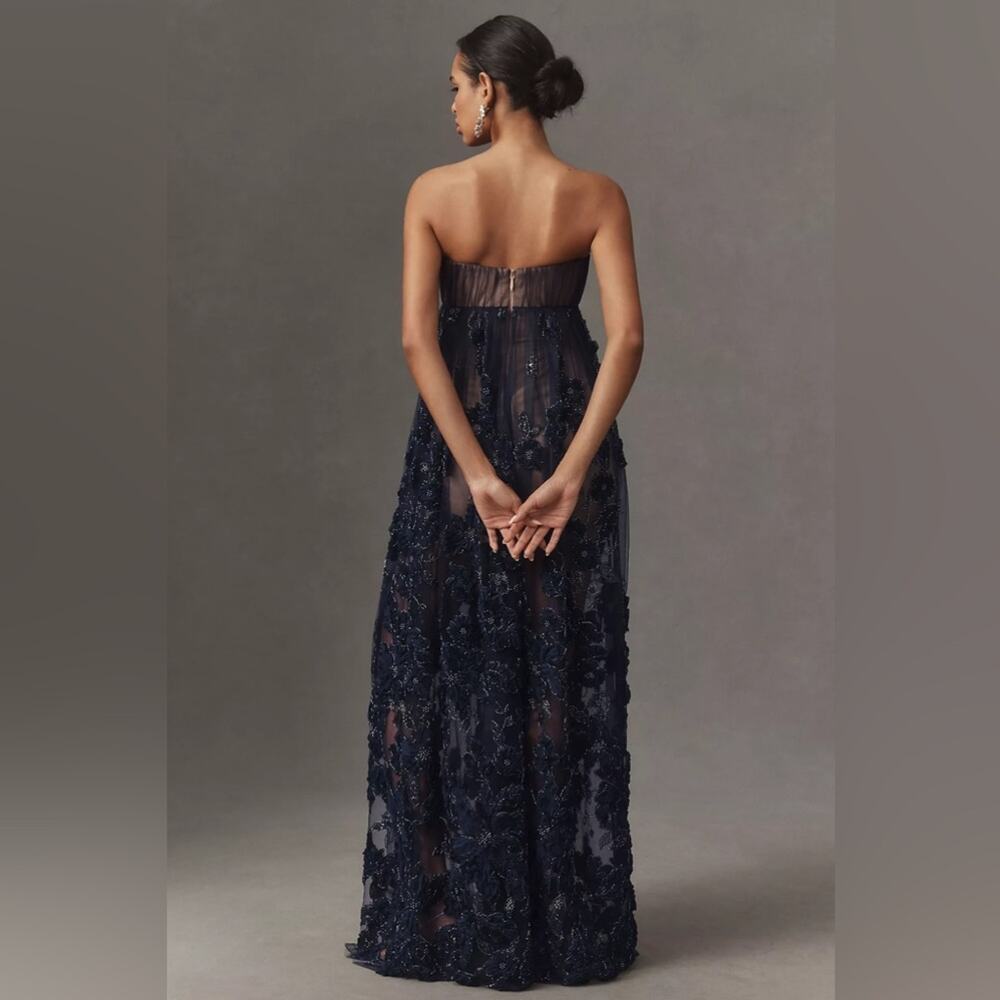 Helsi Beatrice Strapless Empire Floral Appliqué Maxi Dress - Picture 2 of 8